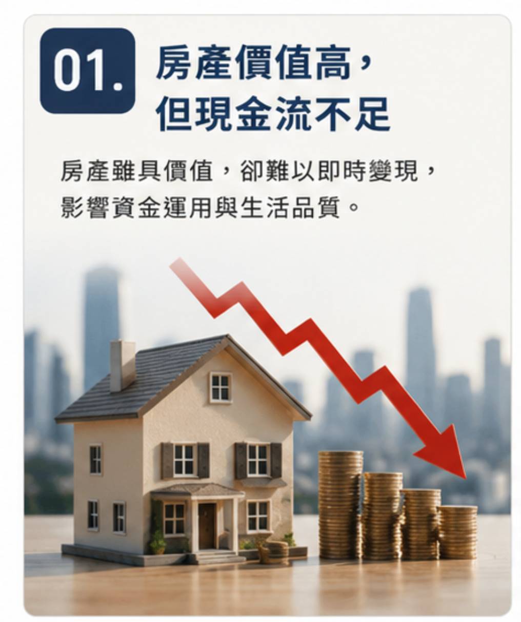 房產價值高但現金流不足